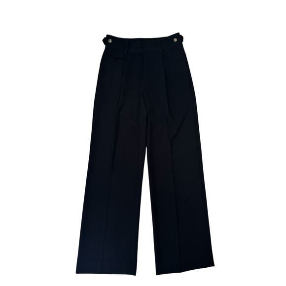 Vince Pants - VINCE Relaxed Wide Leg Trousers in Black Size 0 Womens Polyester #V604021614
